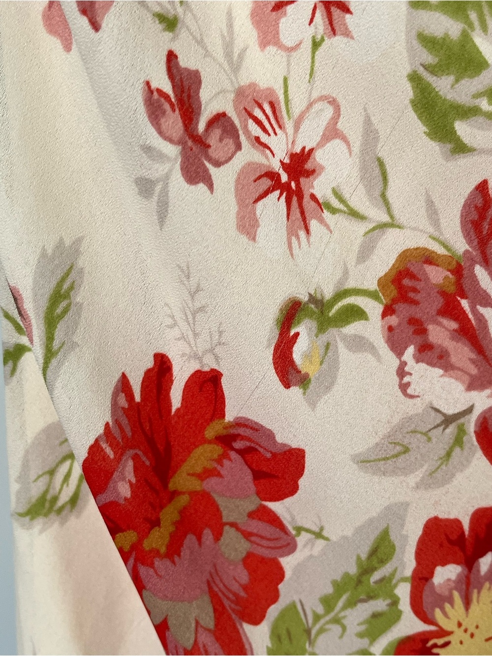 Jessica Petites Ivory Midi Skirt with Red Floral Print - Picture 10 of 13